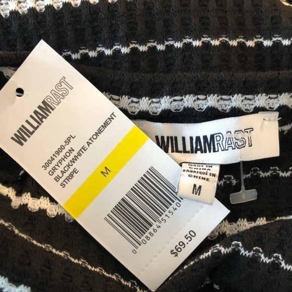 NWT William Rast Gryphon Striped Waffle Knit Peplum Top Size Medium - Picture 6 of 6